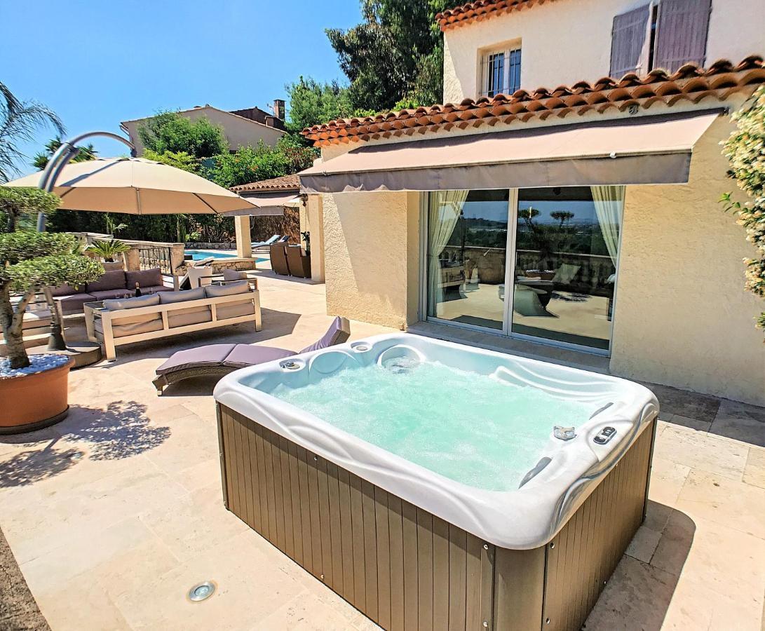 3 Bedrooms Villa Near Cannes - Pool & Jacuzzi - Sea View Mandelieu 外观 照片