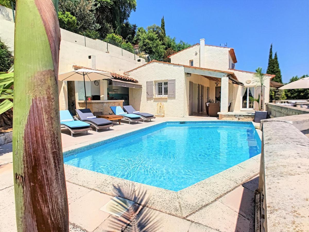 3 Bedrooms Villa Near Cannes - Pool & Jacuzzi - Sea View Mandelieu 外观 照片