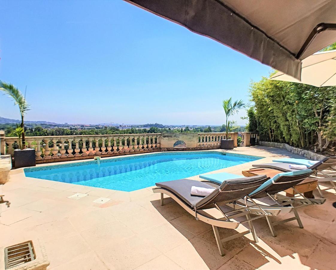3 Bedrooms Villa Near Cannes - Pool & Jacuzzi - Sea View Mandelieu 外观 照片