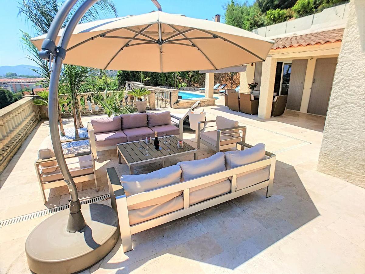 3 Bedrooms Villa Near Cannes - Pool & Jacuzzi - Sea View Mandelieu 外观 照片